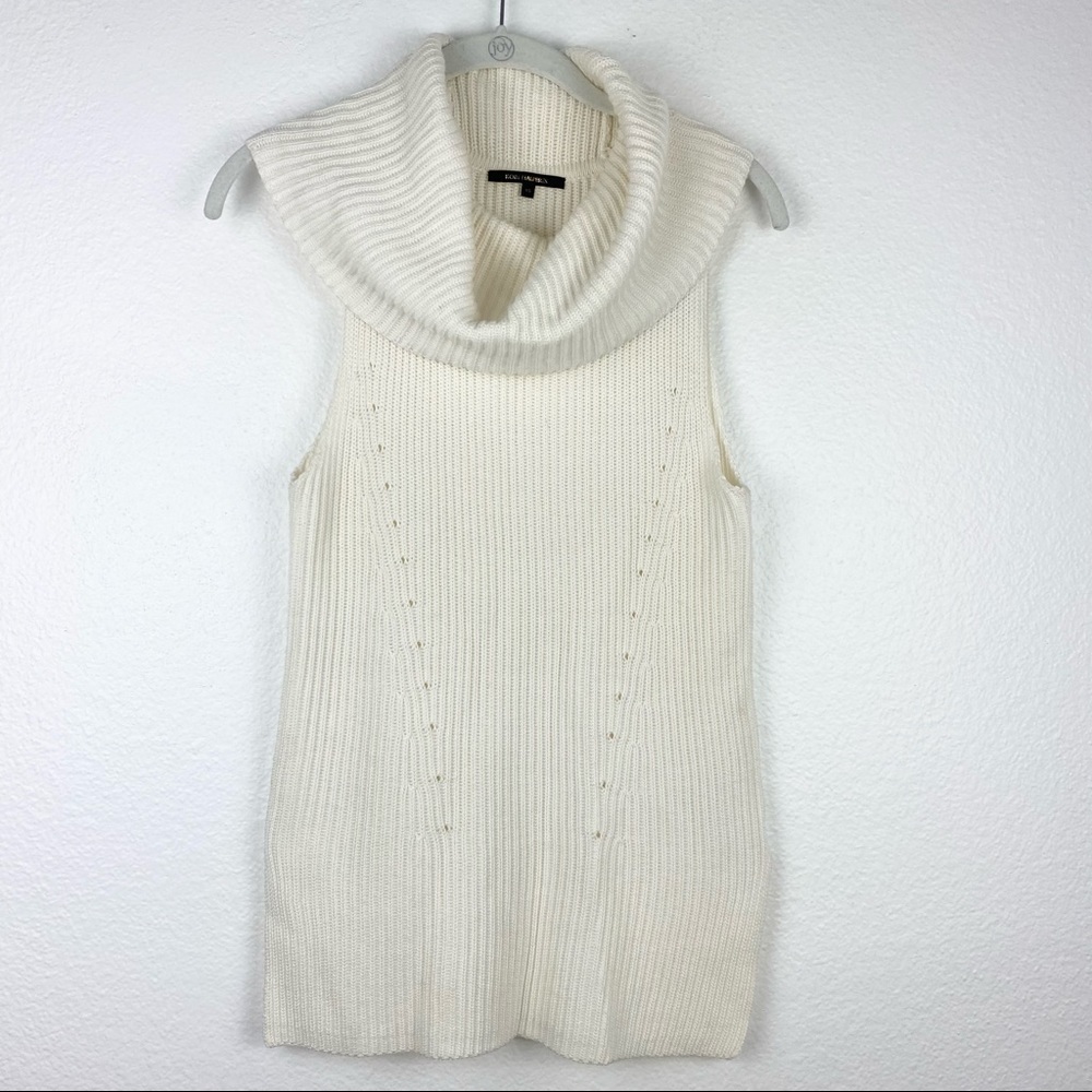 KOBI HALPERIN Sleeveless Turtleneck Sweater, Cream